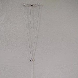 Long Silver 2-Heart Necklace